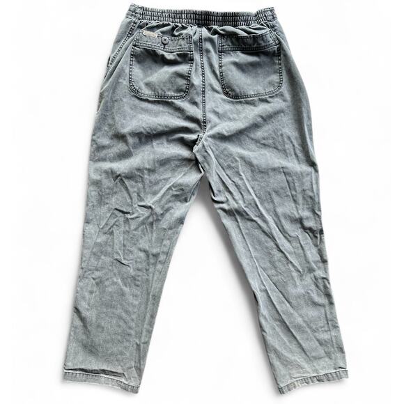 Vintage 80s Weekender Casual Gray Loose Pants Travel Elastic Drawstring Waist - Picture 4 of 14